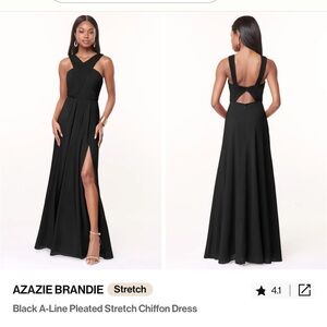 Azazie Brandie Black A-Line Dress